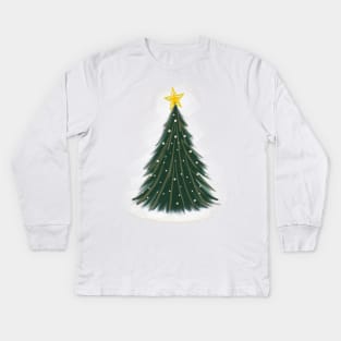 Holly Jolly Christmas Tree Kids Long Sleeve T-Shirt